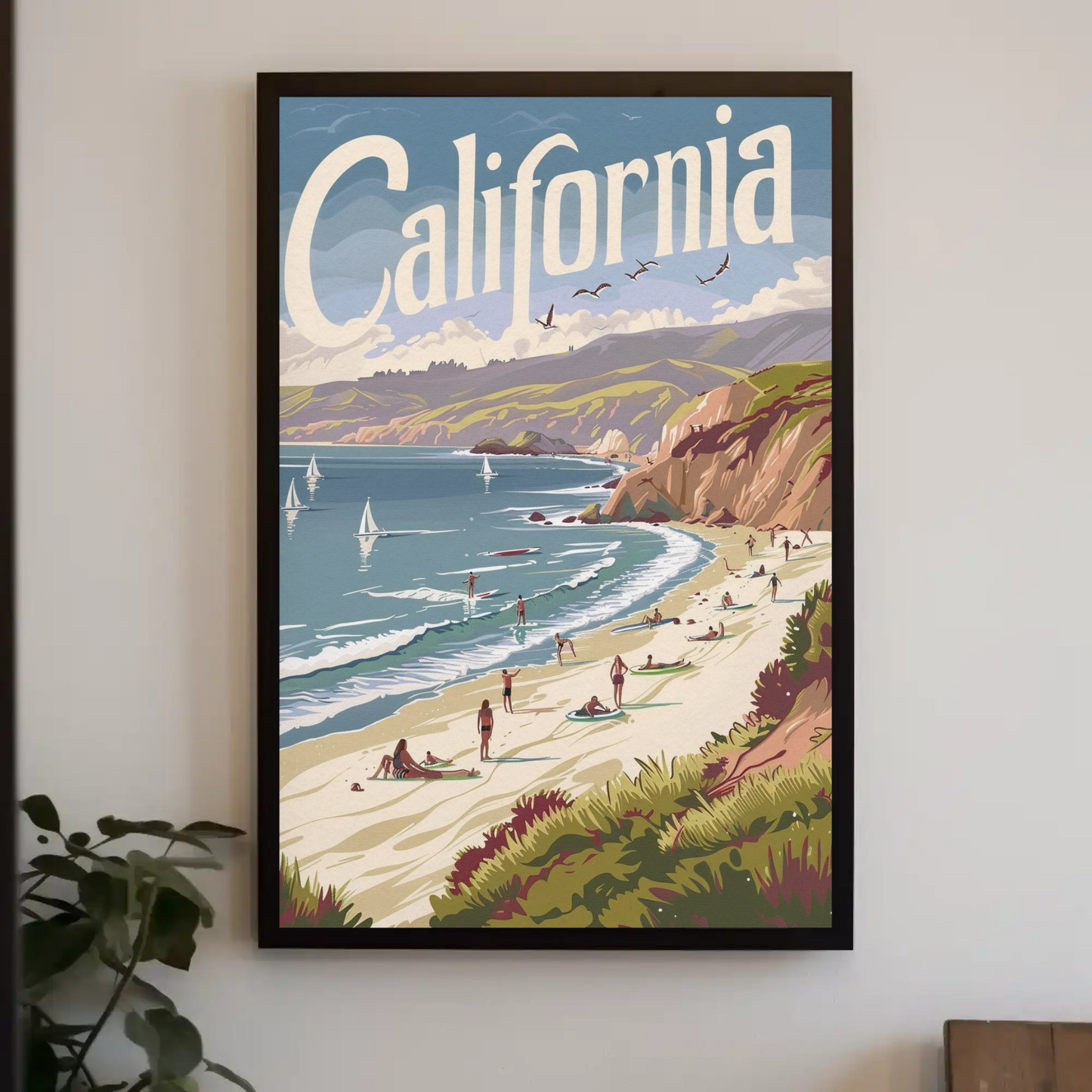 California Beach Vintage Poster