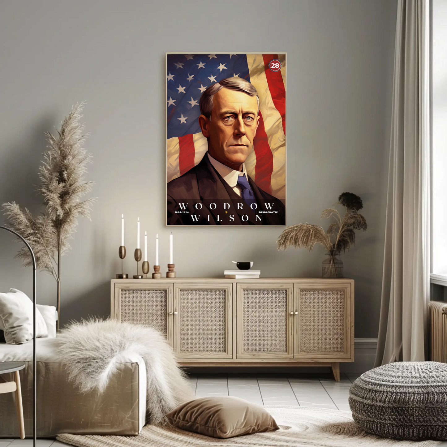 Woodrow Wilson 28th President Of The United States Portrait