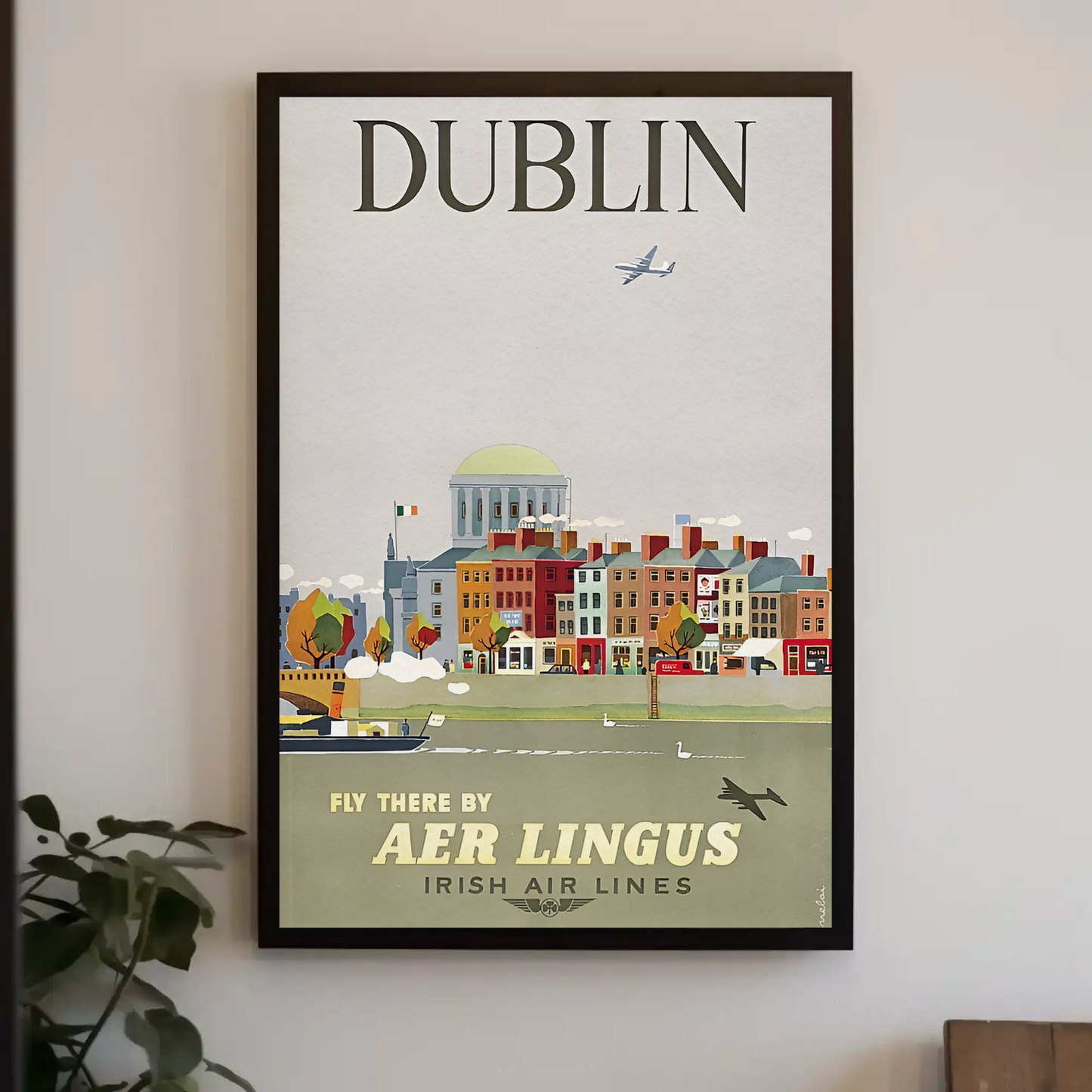 Vintage Poster - Dublin City by Aer Lingus