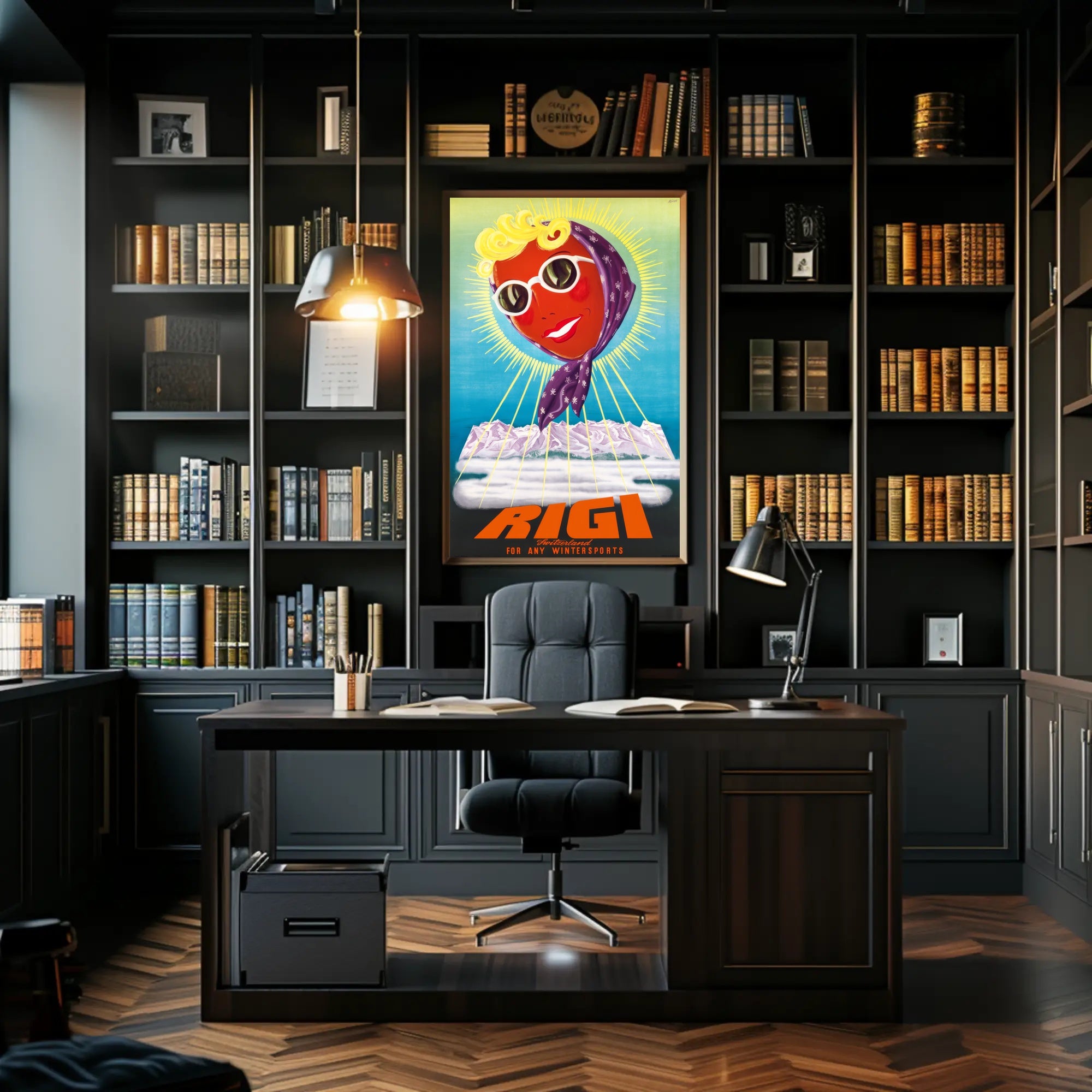 Rigi Switzerland Winter Adventure Retro Travel Poster PosterGoat