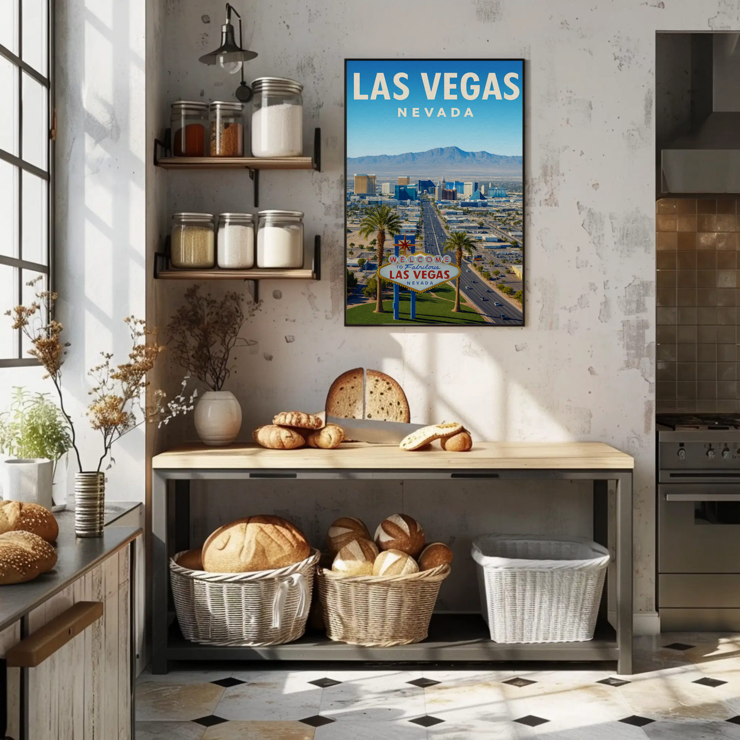 Daytime Las Vegas Nevada Welcome Sign View Poster