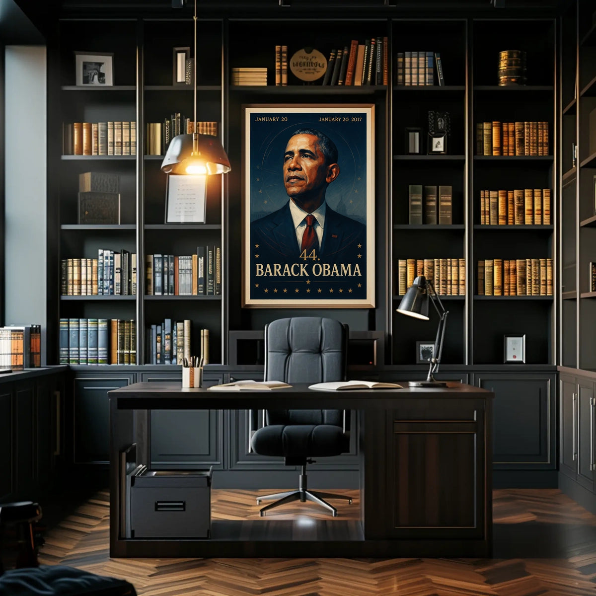 Barack Obama stylized portrait historical presidential poster