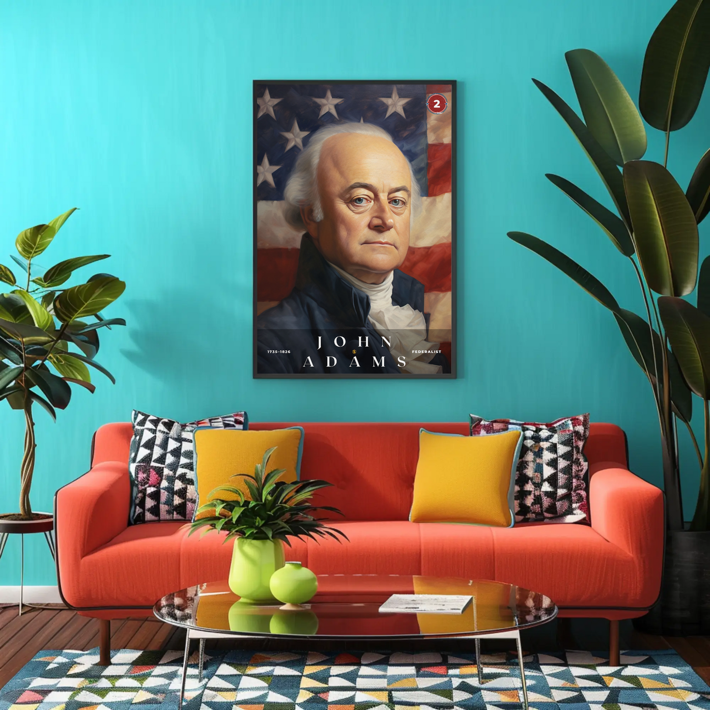 John Adams 2nd President Of The United States Portrait