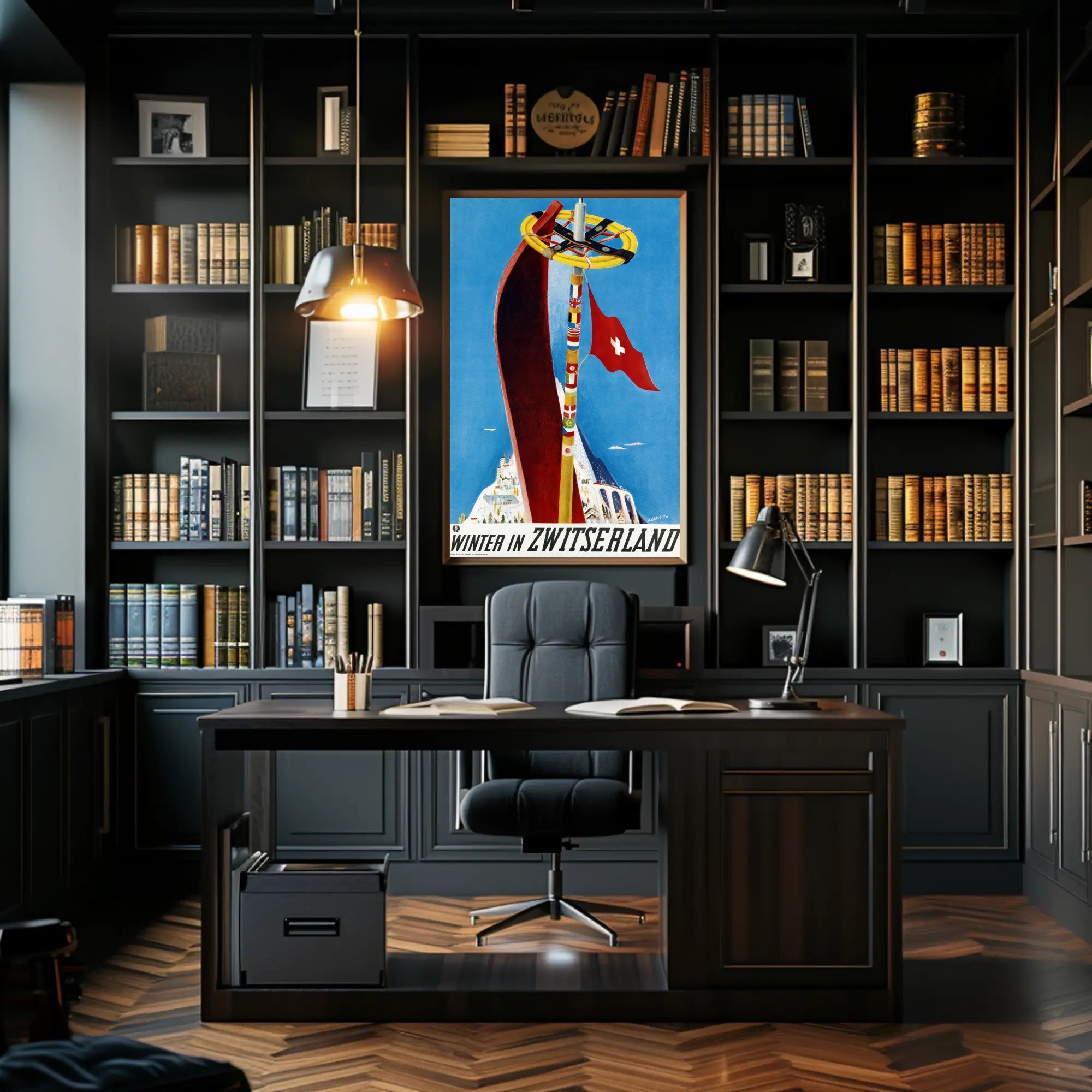 Winter Wonderland in Swiss Alps Travel Poster PosterGoat