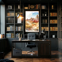 Badlands Watercolor Wall Art Poster