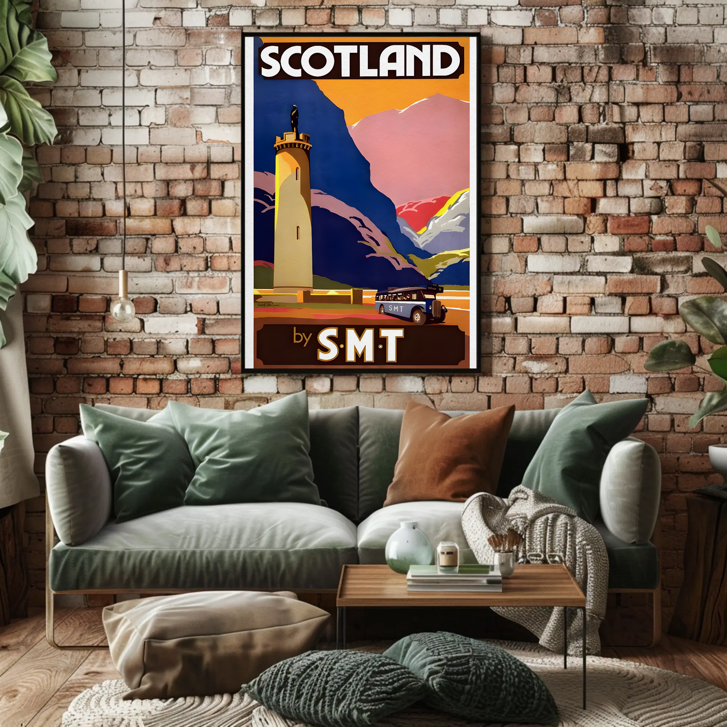 Scotland SMT Bus Travel Vintage Poster