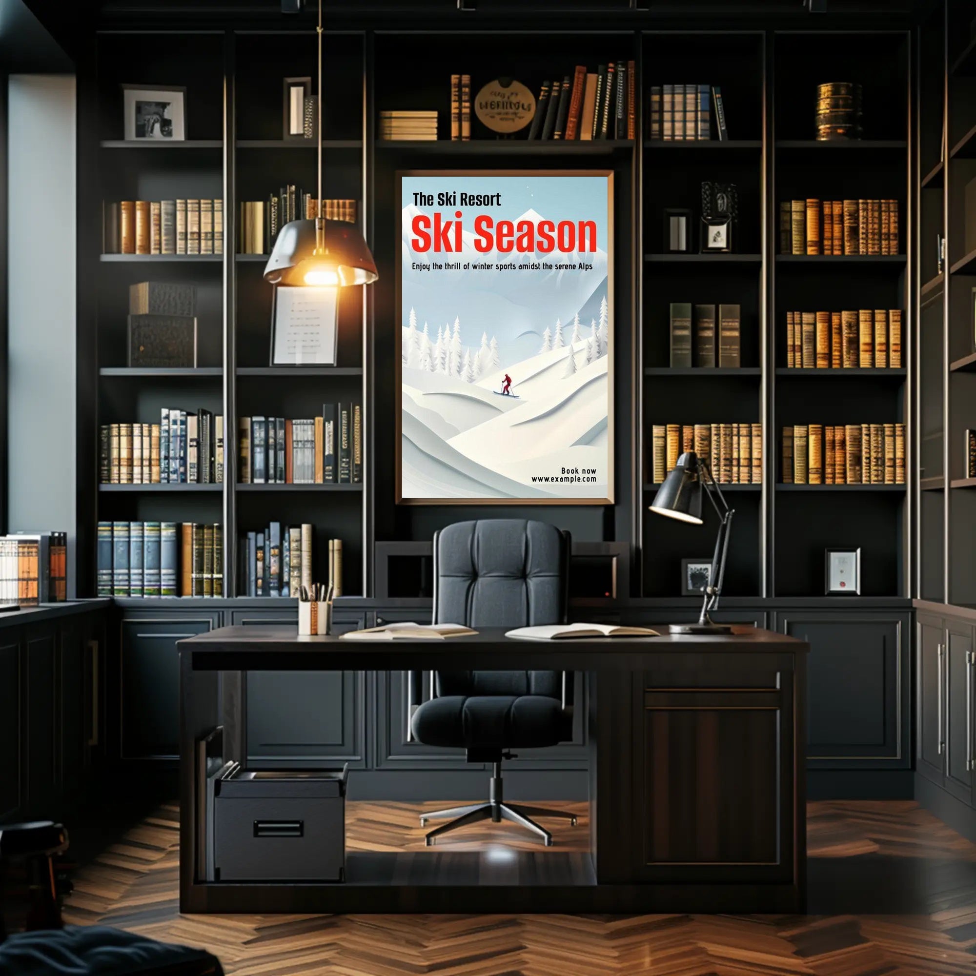 Ski Season at The Ski Resort Poster PosterGoat