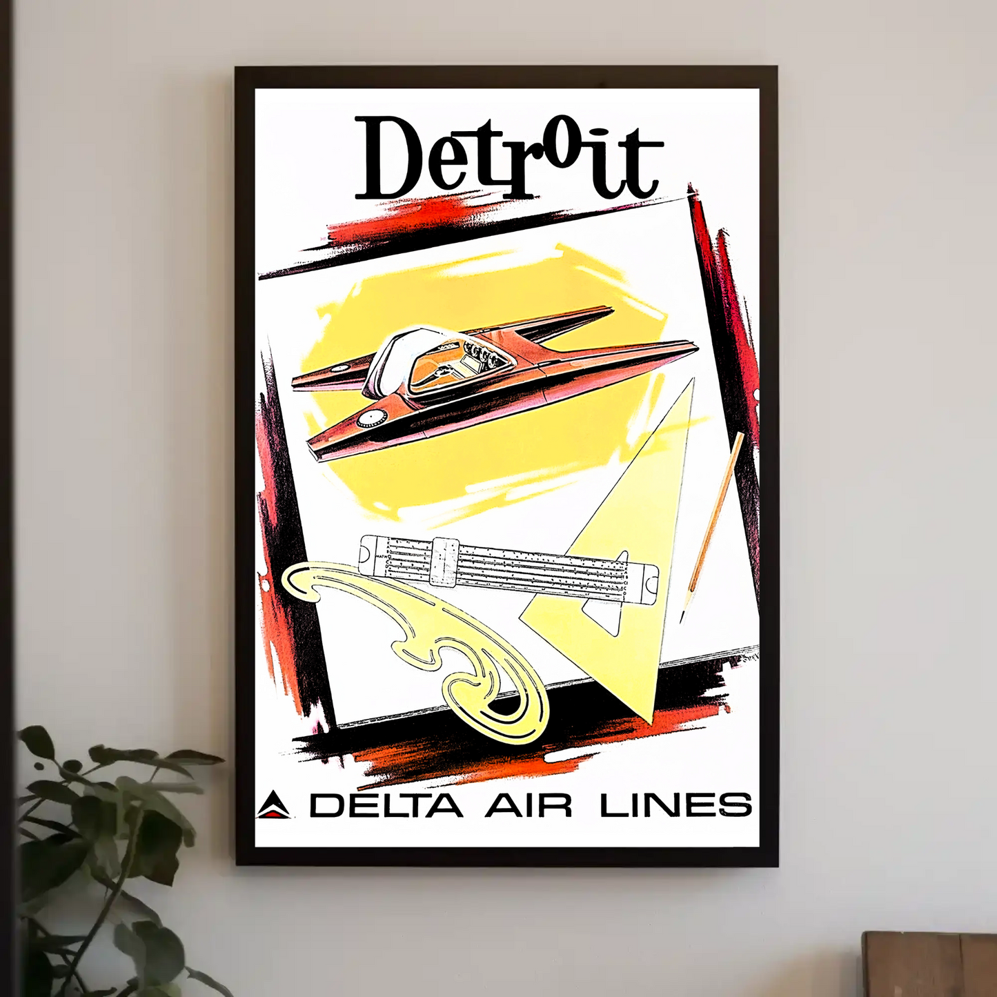 Detroit Air Lines Travel Poster