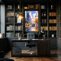 Vibrant Urban Cityscape Poster: Modern Artistic Style