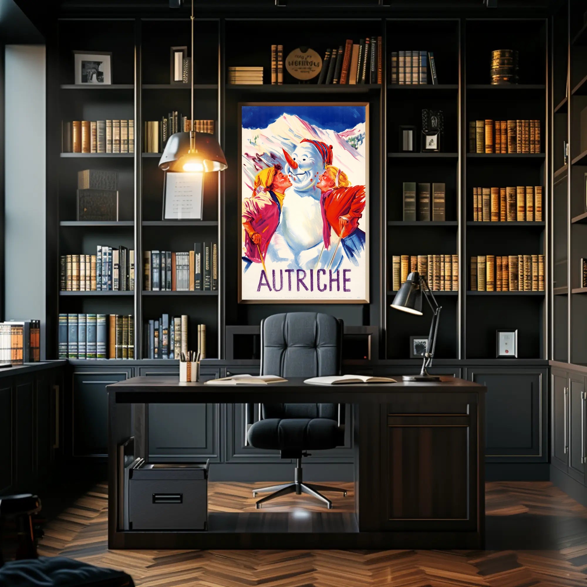 Vibrant Vintage Austrian Winter Scene Travel Poster PosterGoat