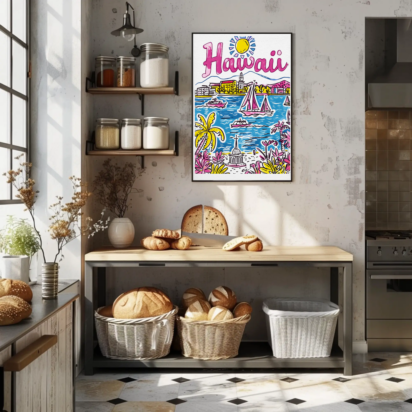 Hawaii USA Tropical Ocean Paradise Colorful Scenery Travel Poster