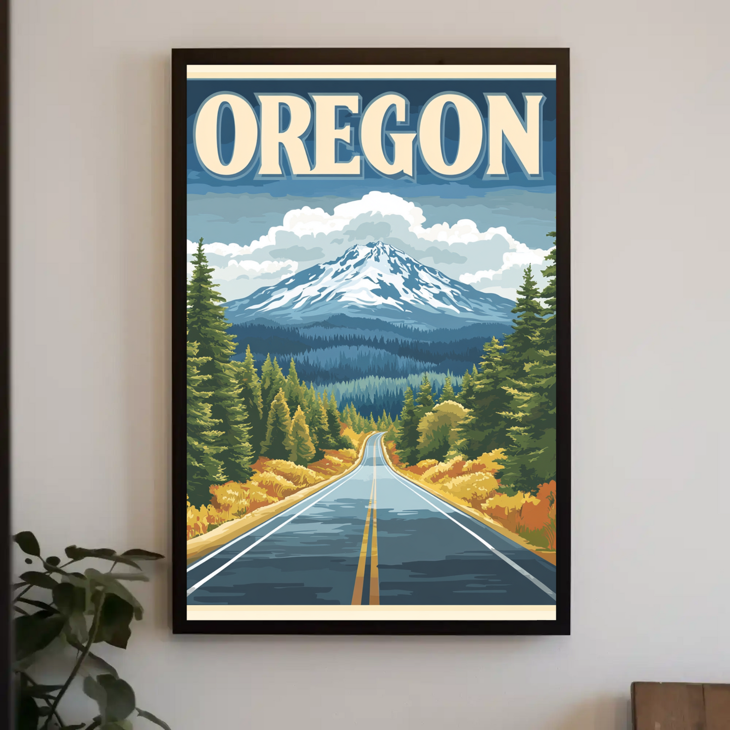 Oregon Vintage Poster - Scenic Mountain Road