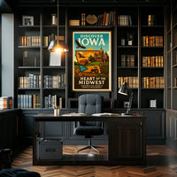 Discover Iowa Heart of the Midwest Poster