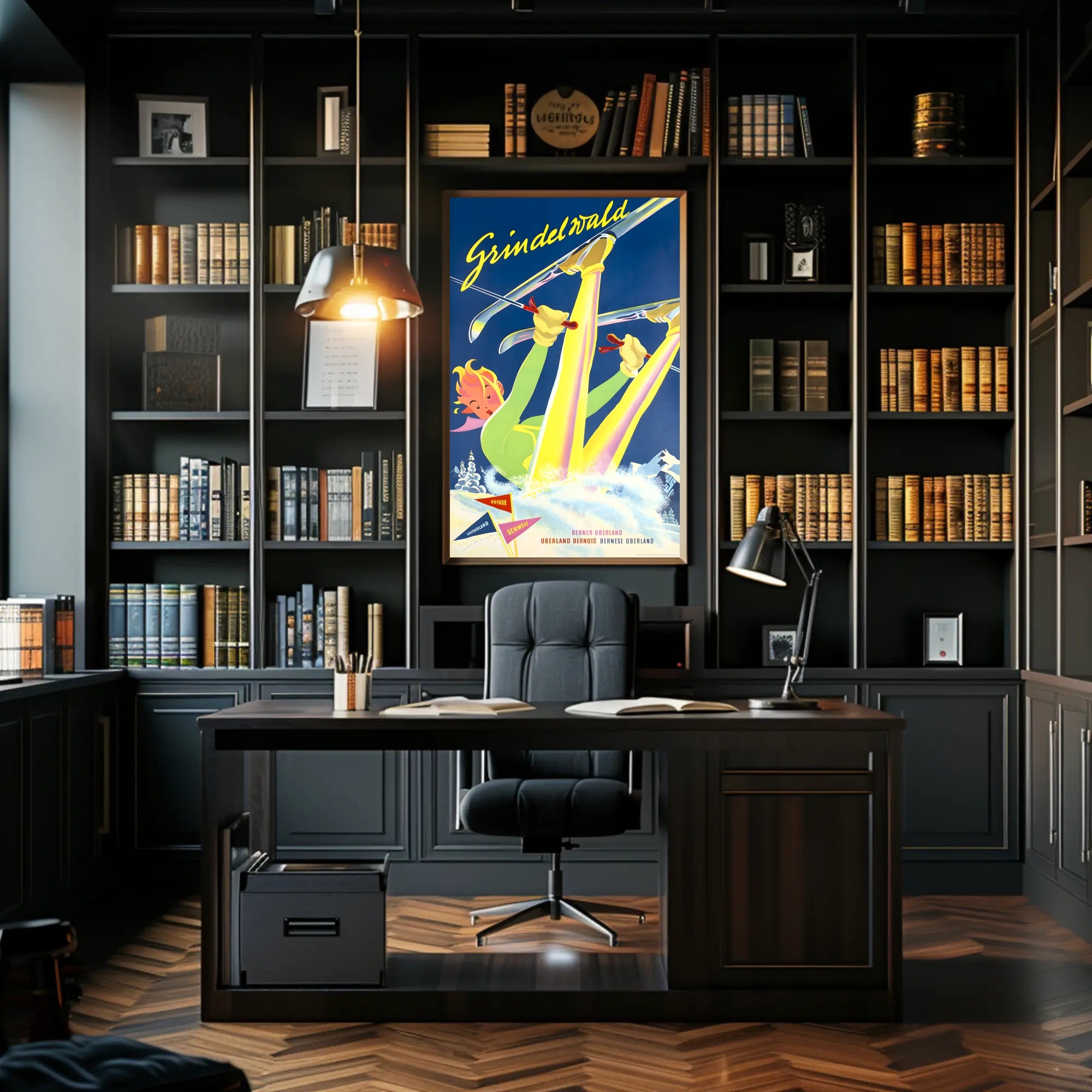 Swiss Ski Adventure Vintage Travel Poster PosterGoat