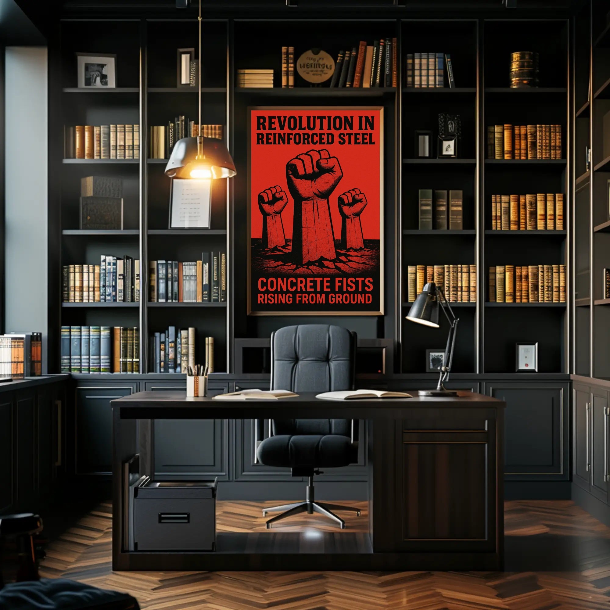 Revolution in Reinforced Steel: Political or Propaganda Poster