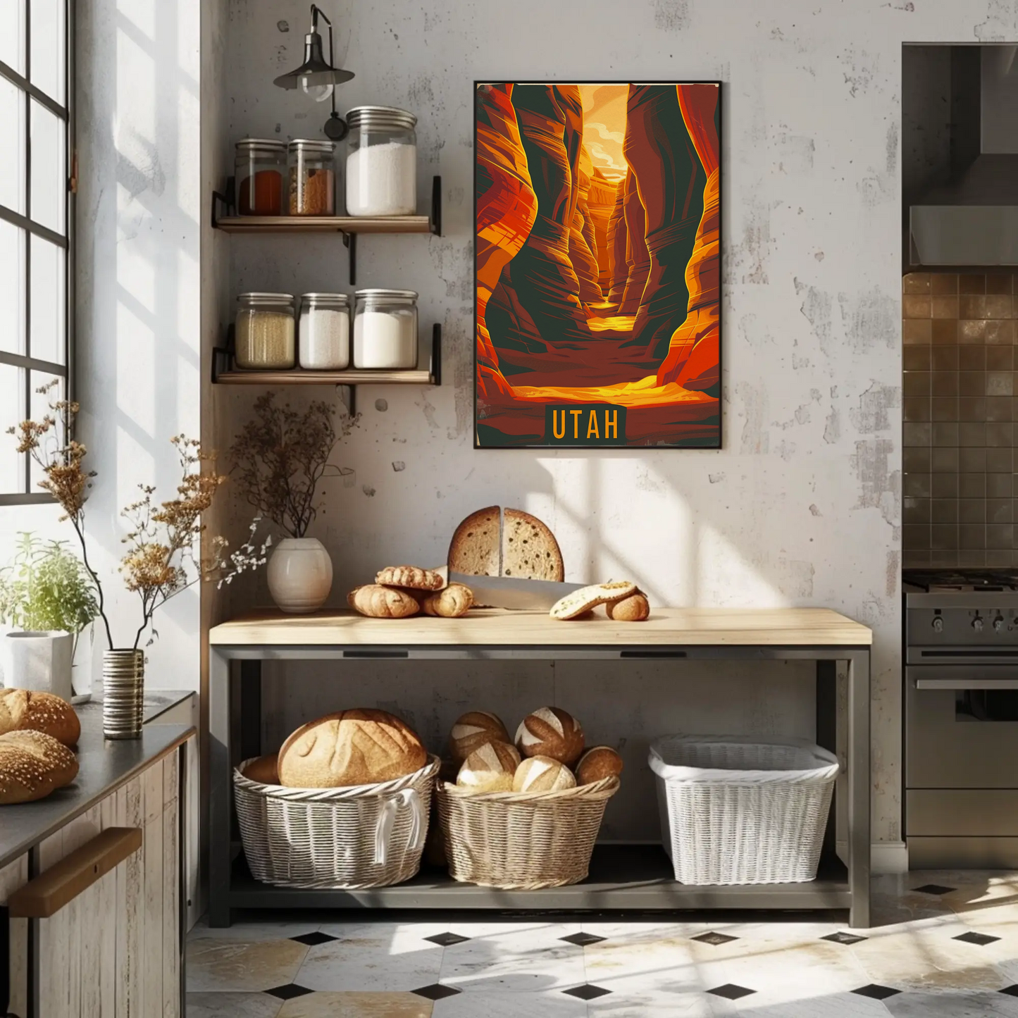 Utah Canyonlands Sunlit Slots Travel Poster