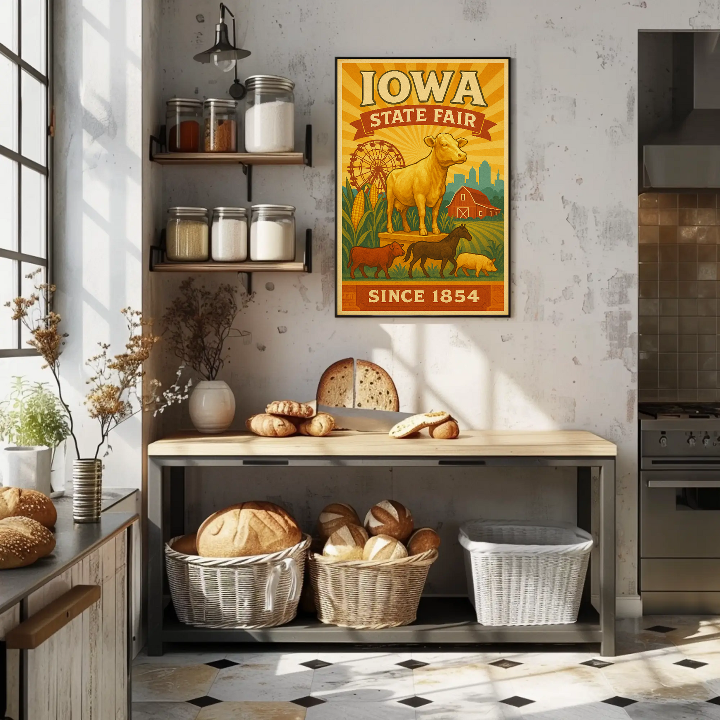Iowa State Fair Livestock Agriculture Celebration Travel Poster