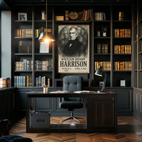 William Henry Harrison 9th President of the United States Double Exposure Poster