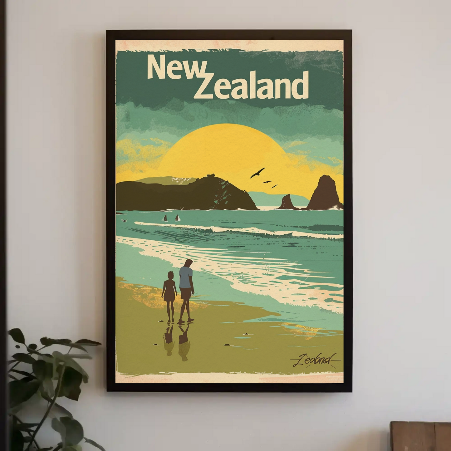 New Zealand Vintage Travel Poster