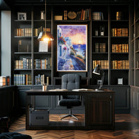 Sunset in a Coastal Village Poster PosterGoat