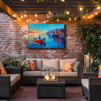 Serene Sunset Harbor Poster