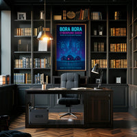 Bora Bora Cyberpunk Oasis: Futuristic Sci-Fi Poster PosterGoat