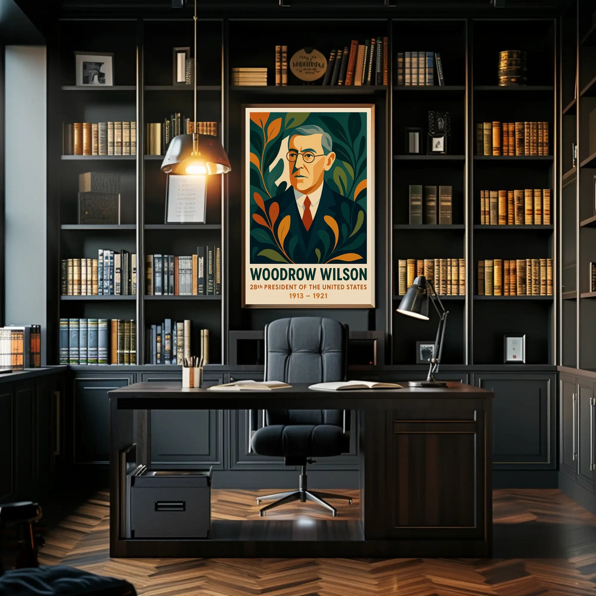 Woodrow Wilson Vintage Patriotic Graphic Art Poster