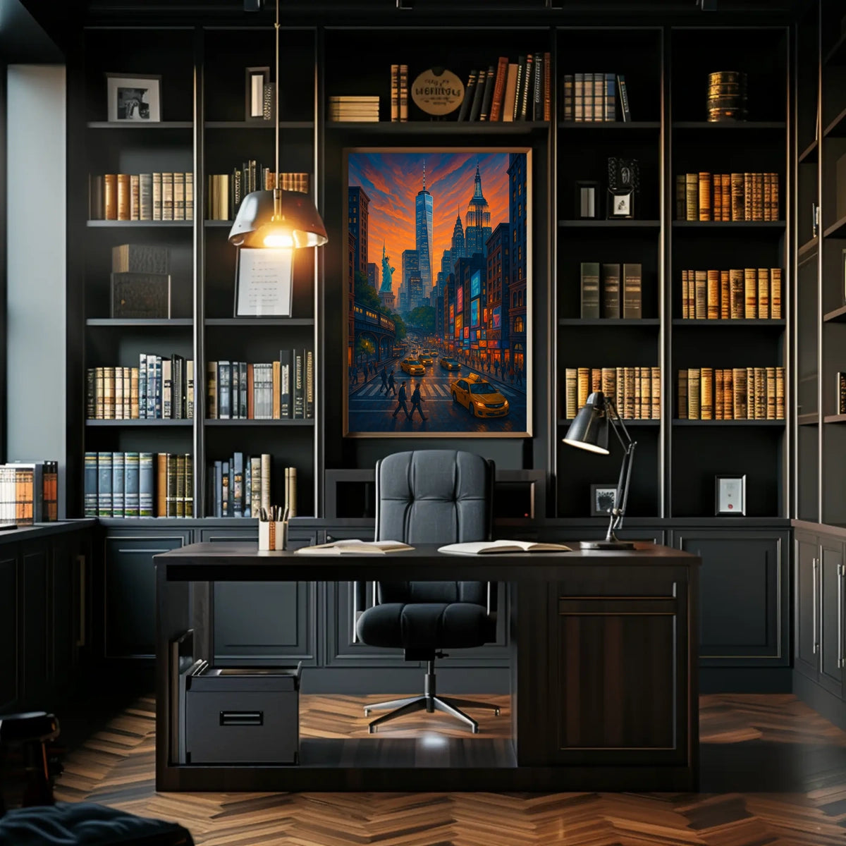 New York City Urban Street Scene Poster Modern Wall Art