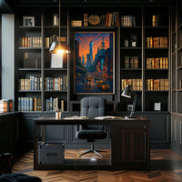 New York City Urban Street Scene Poster Modern Wall Art