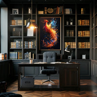 Majestic Phoenix in Flight: Mystical Art Poster