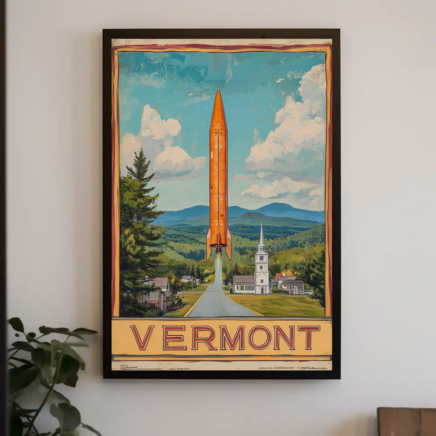 Vermont Vintage Poster - Rocket Launch