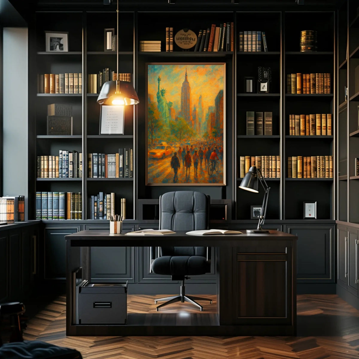 New York Cityscape Poster Abstract Urban Travel Wall Art