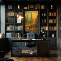 New York Cityscape Poster Abstract Urban Travel Wall Art