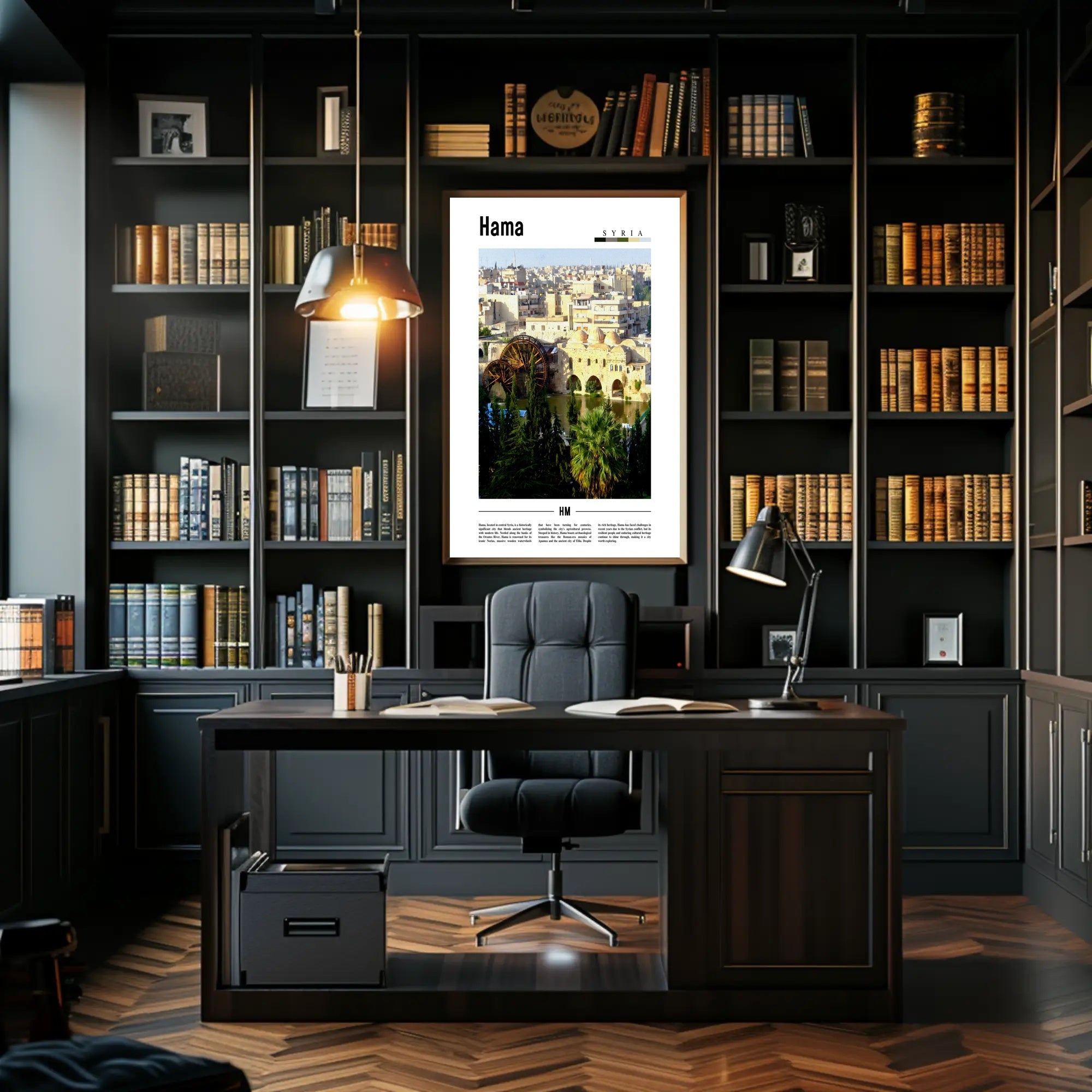 Hama Cityscape with Norias Cultural or Heritage Poster PosterGoat