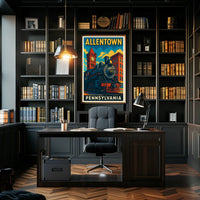 Allentown, Pennsylvania Vintage Travel Poster