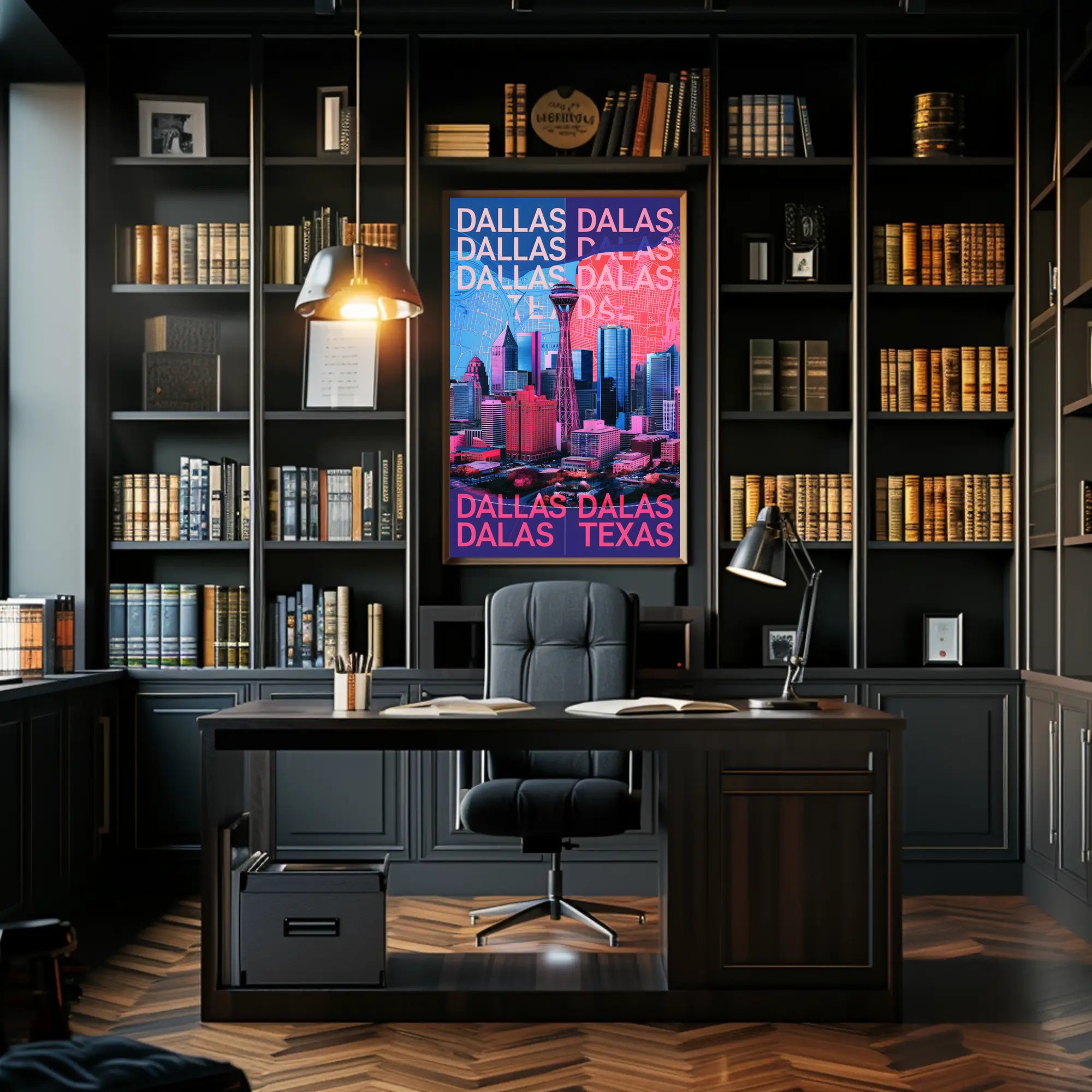Vibrant Dallas Skyline Poster
