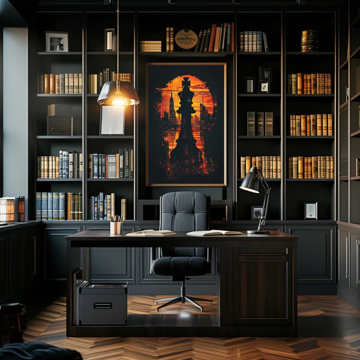 The Chess King In The Cityscape Poster