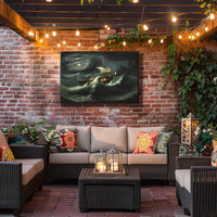 Dramatic Sailing Adventure Under Moonlit Skies Poster