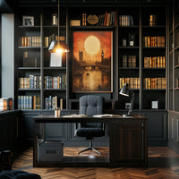 Victorian London Nostalgia: Serene River Travel Poster