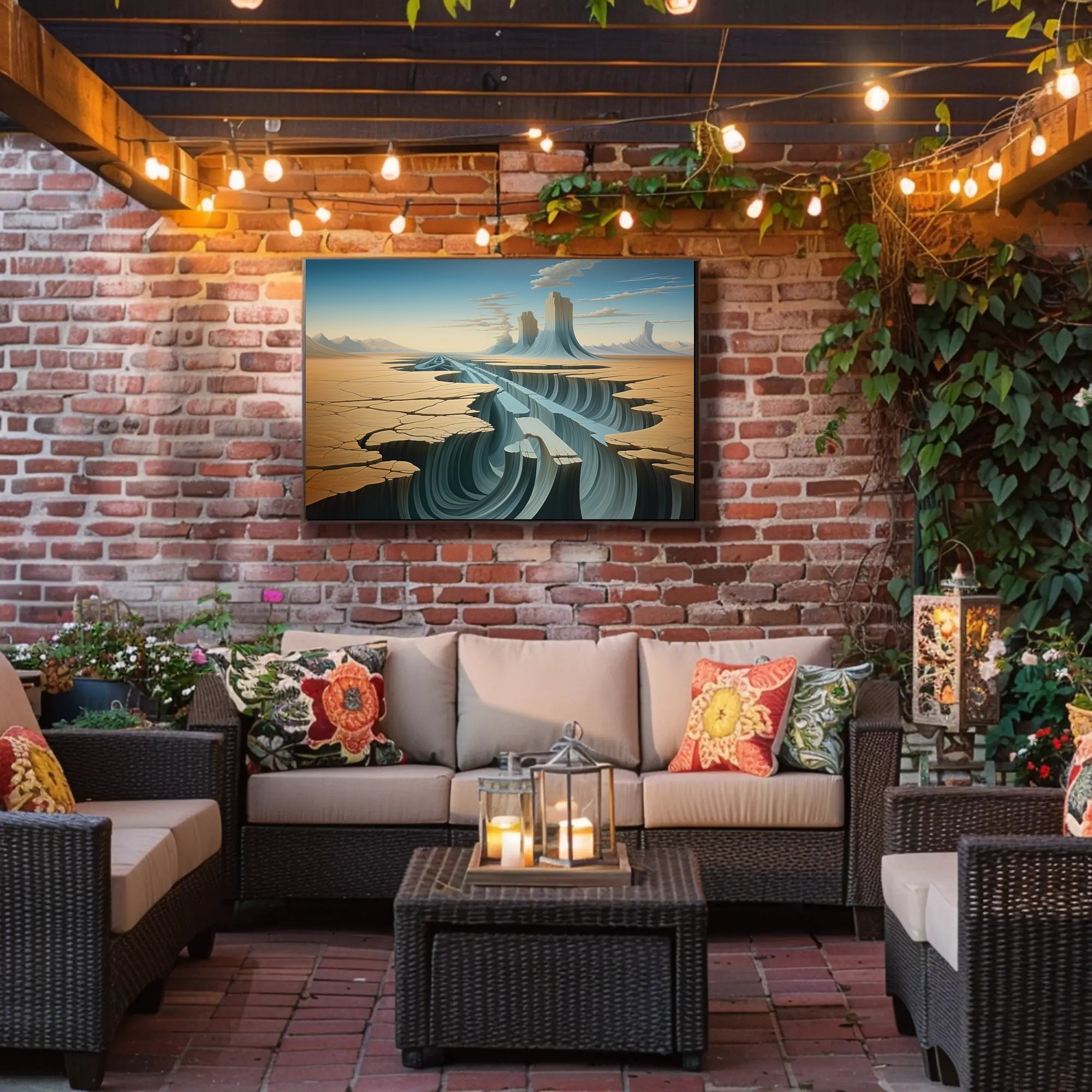 Surreal Desert Canyon Artistic Poster