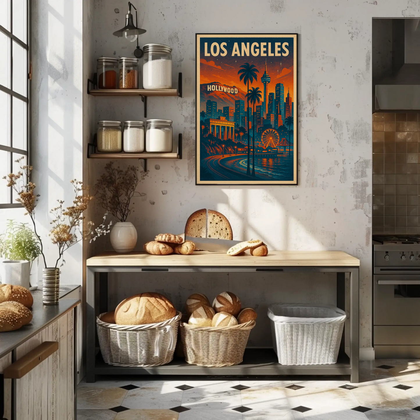 Los Angeles Hollywood Sunset Travel Poster