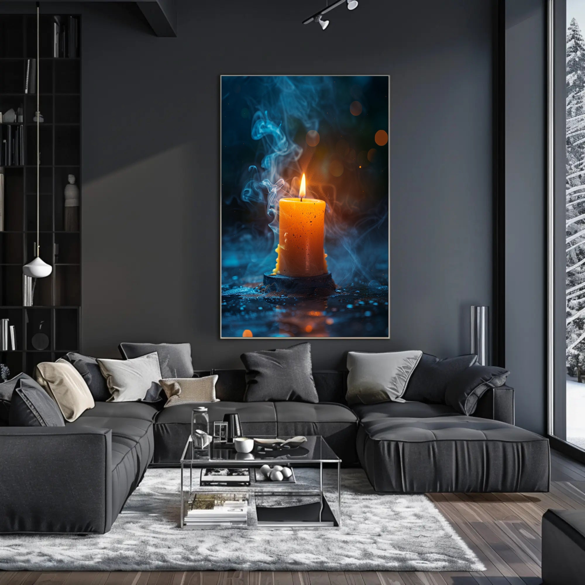 Ethereal Candle Flame Meditation Art Poster PosterGoat