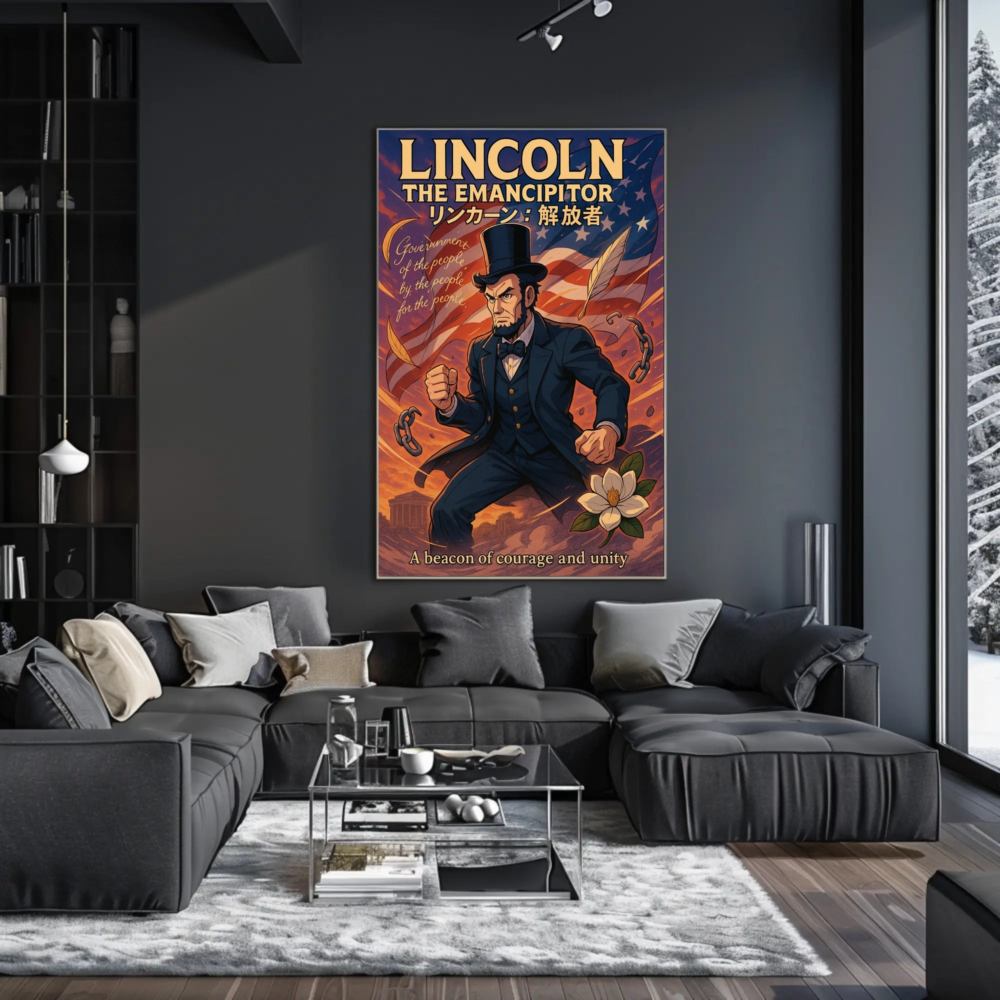 Lincoln Anime Art Poster: Historical or Presidential Poster PosterGoat