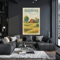 Illinois Countryside Dreamer Rustic Poster