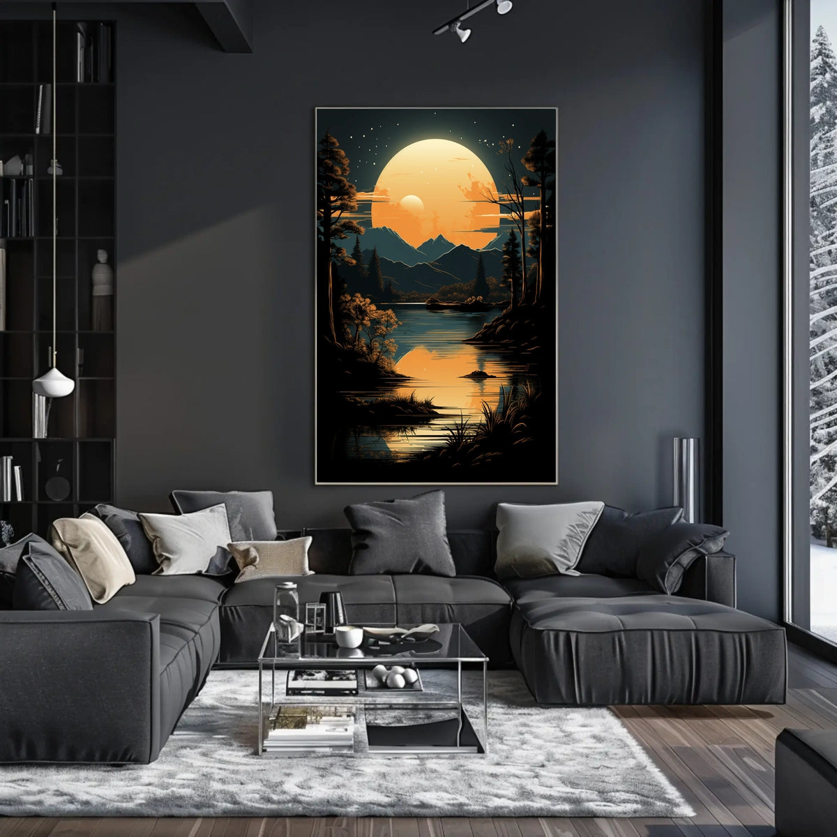 Tranquil Moonlit Landscape Poster
