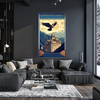 Majestic Fortress Beneath the Soaring Eagle Poster