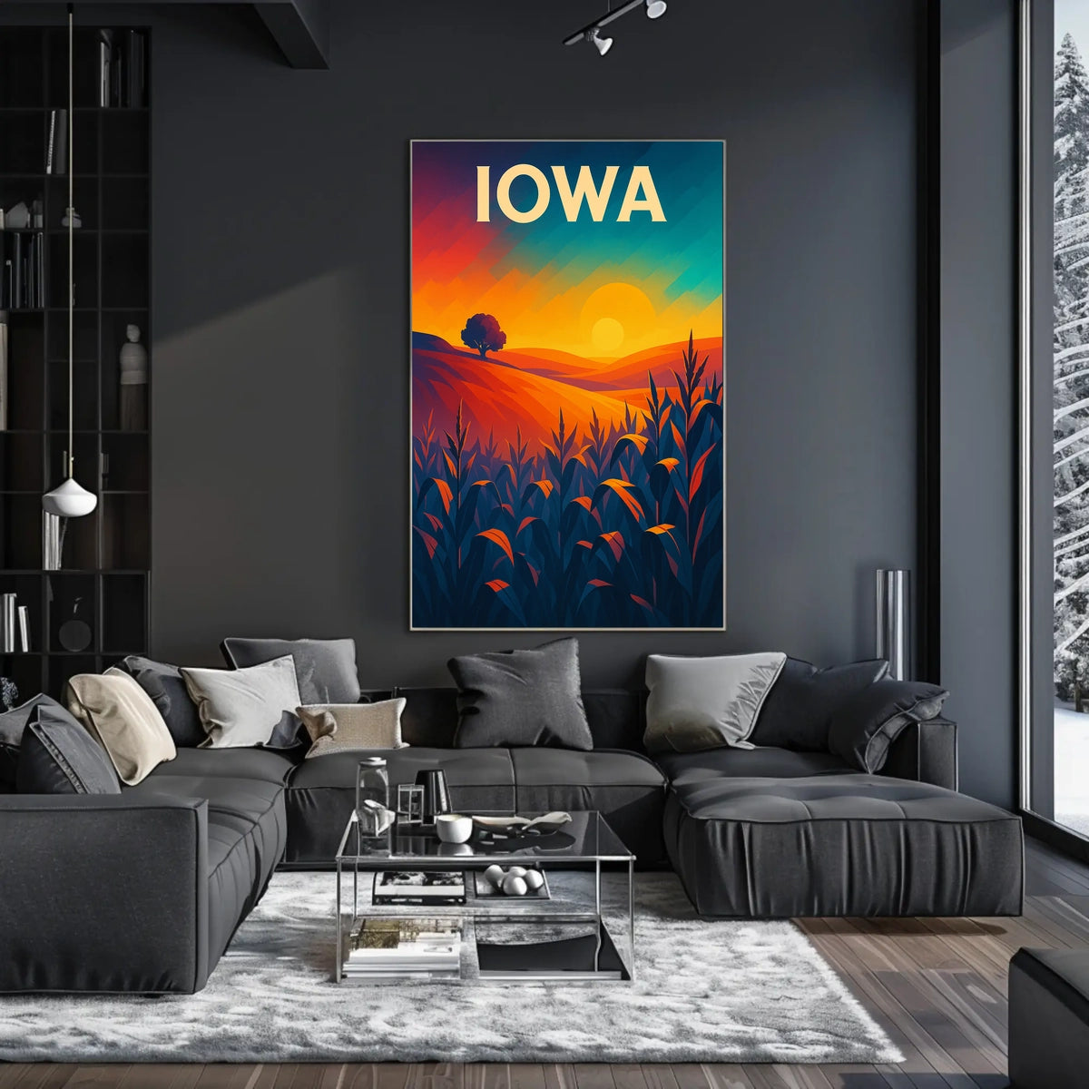 Iowa Sunset Landscape Poster