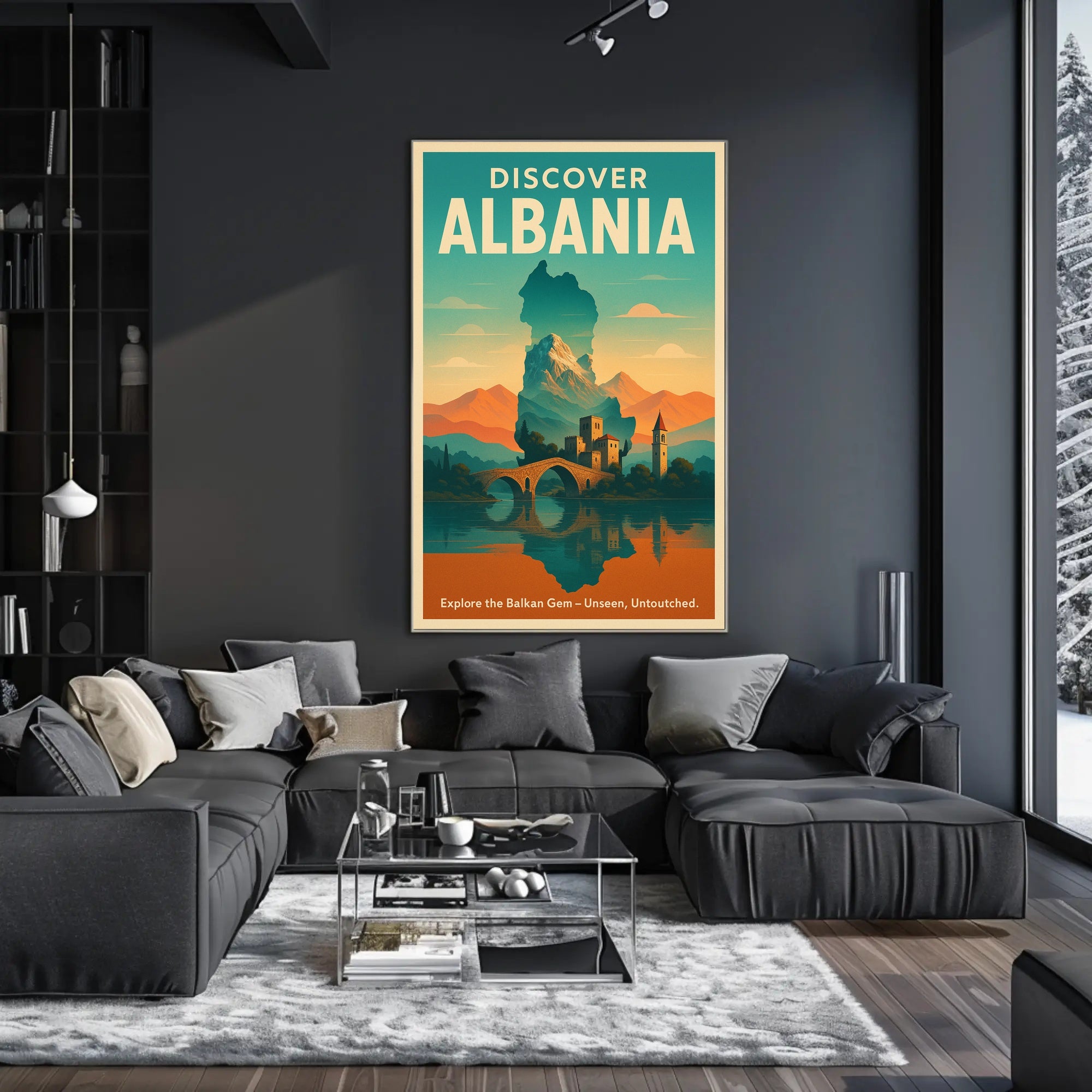 Discover Albania Vintage Travel Poster