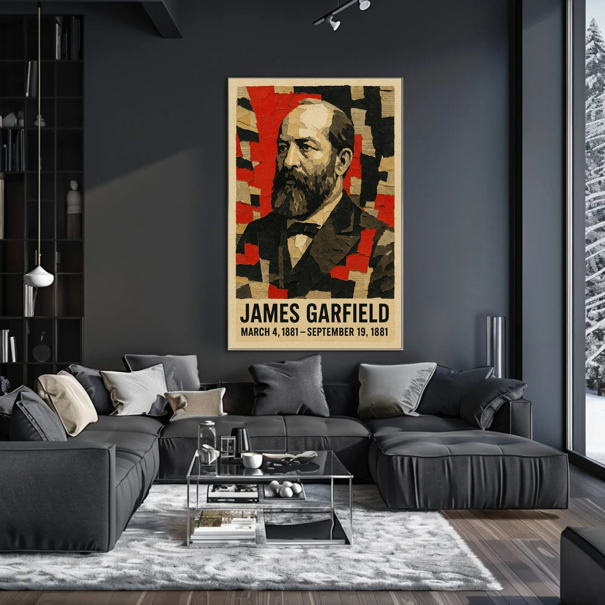 James A. Garfield 20th President of the United States Layered paper Collage Poster