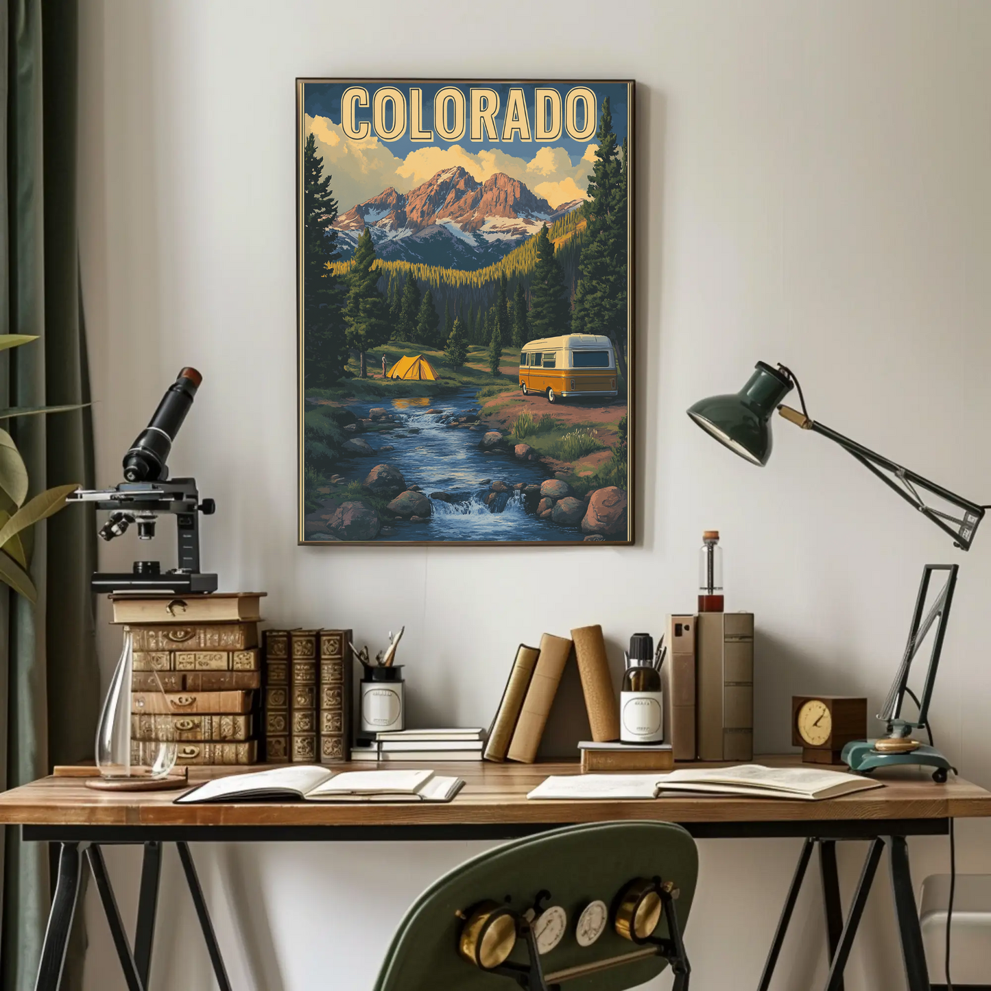 Colorado RV Adventure Vintage Travel Poster